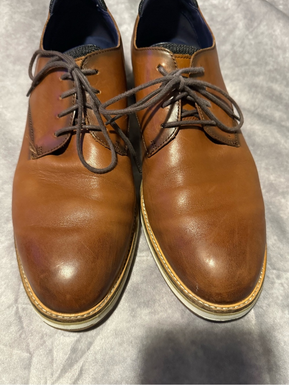 Cole Haan Men's Casual Brown Leather Derby Shoes - Picture 3 of 9